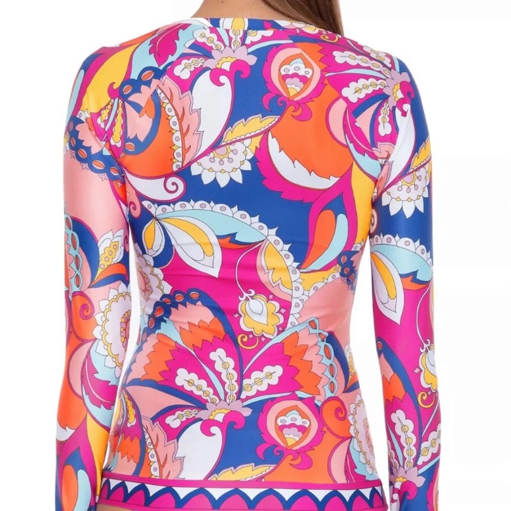 NWT Trina Turk long sleeve swim top size S - Picture 2 of 4